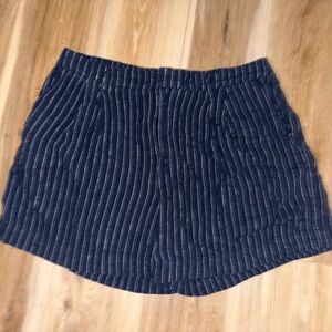 Striped Navy Blue Corduroy Shorts